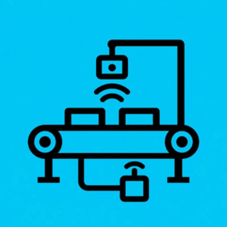Factory floor hardware connected to plant systems and sensors